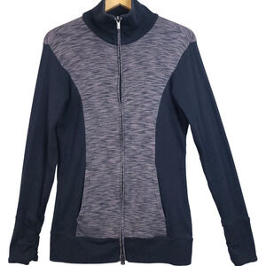 Columbia Women's Full Zip Sweatshirt Sz Medium Gray Black Active Long Sleeve Top